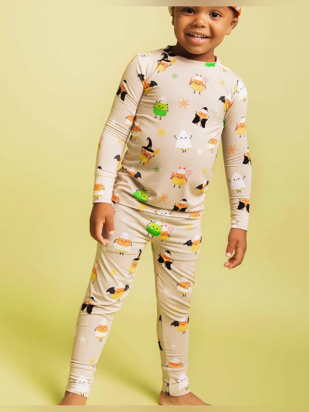 Bums and Roses Halloween Bamboo Pajamas 4T Candy Corn Costumes Holiday Set